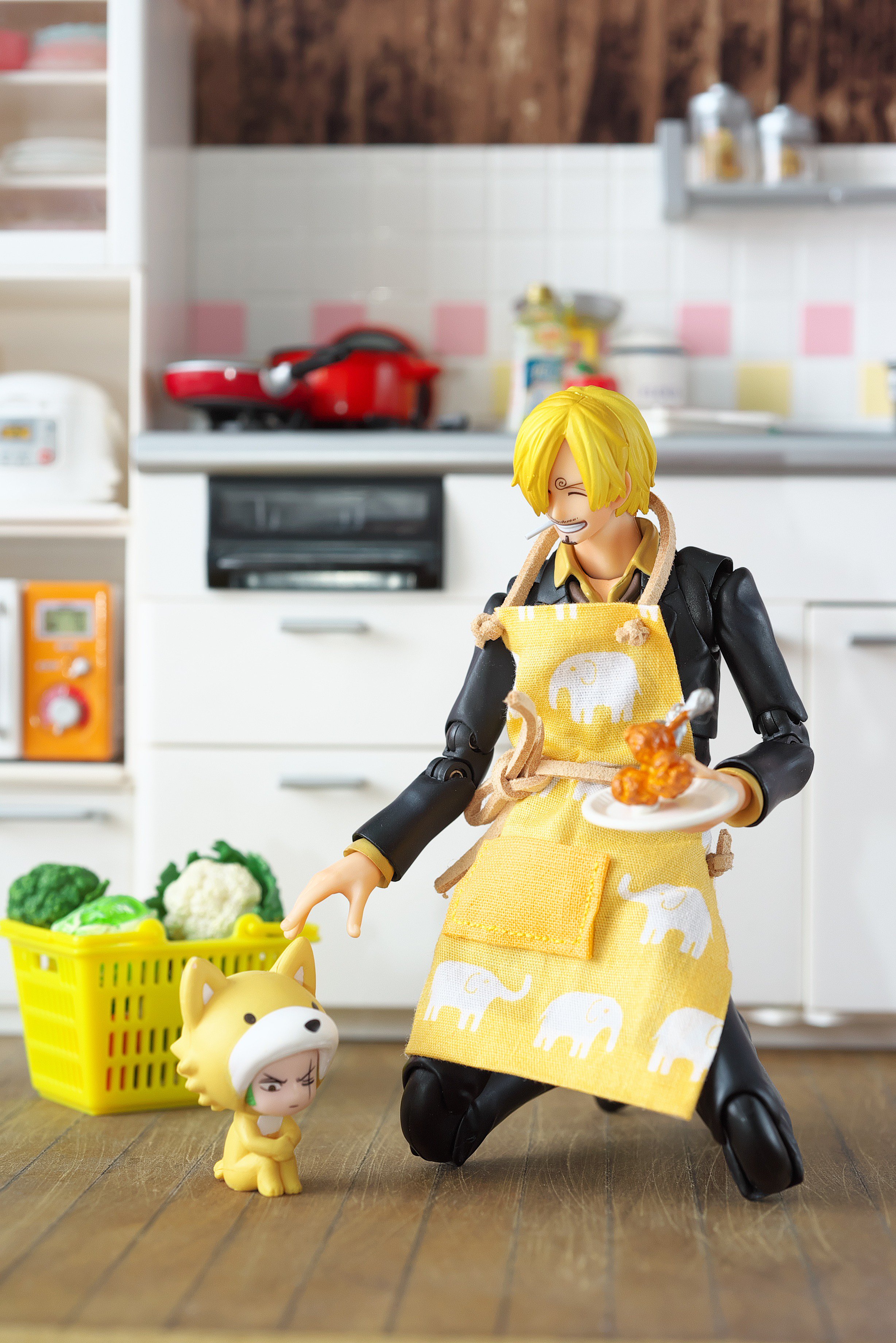 プレミア ONEPIECE サンジ 着用モデル エプロン どすこいパンダ