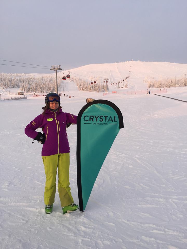 Yllas_ski's tweet photo. Sanna and the rest of the Ski School team are looking forward to meeting you for your lessons this week. Ski School located next to Hesburger. #skischool #findyourfeet https://t.co/OAbSvp1wub