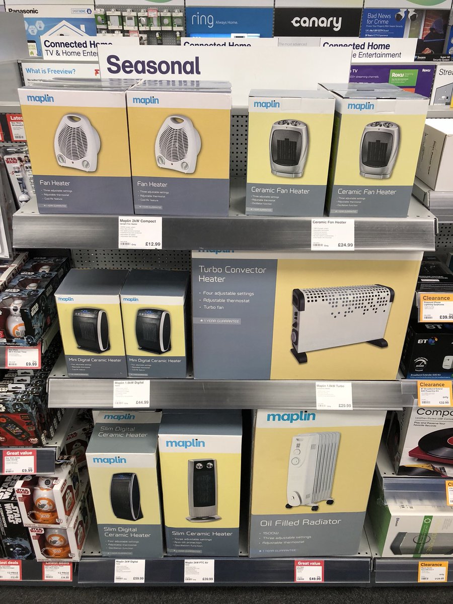 Feeling the cold? We certainly are! We’ve got all the heaters you could need in store so why not pop in? #maplin #folkestone #heaters #snow ❄️