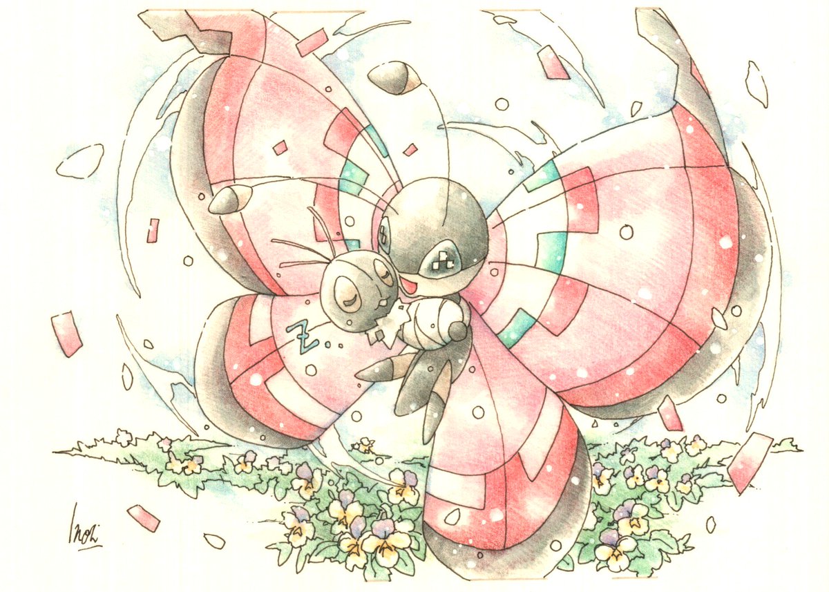 Inori 今日のポケモン図鑑 ｎｏ ６４２ ビビヨンの ねむりごな ビオラの花言葉 小さな幸せ