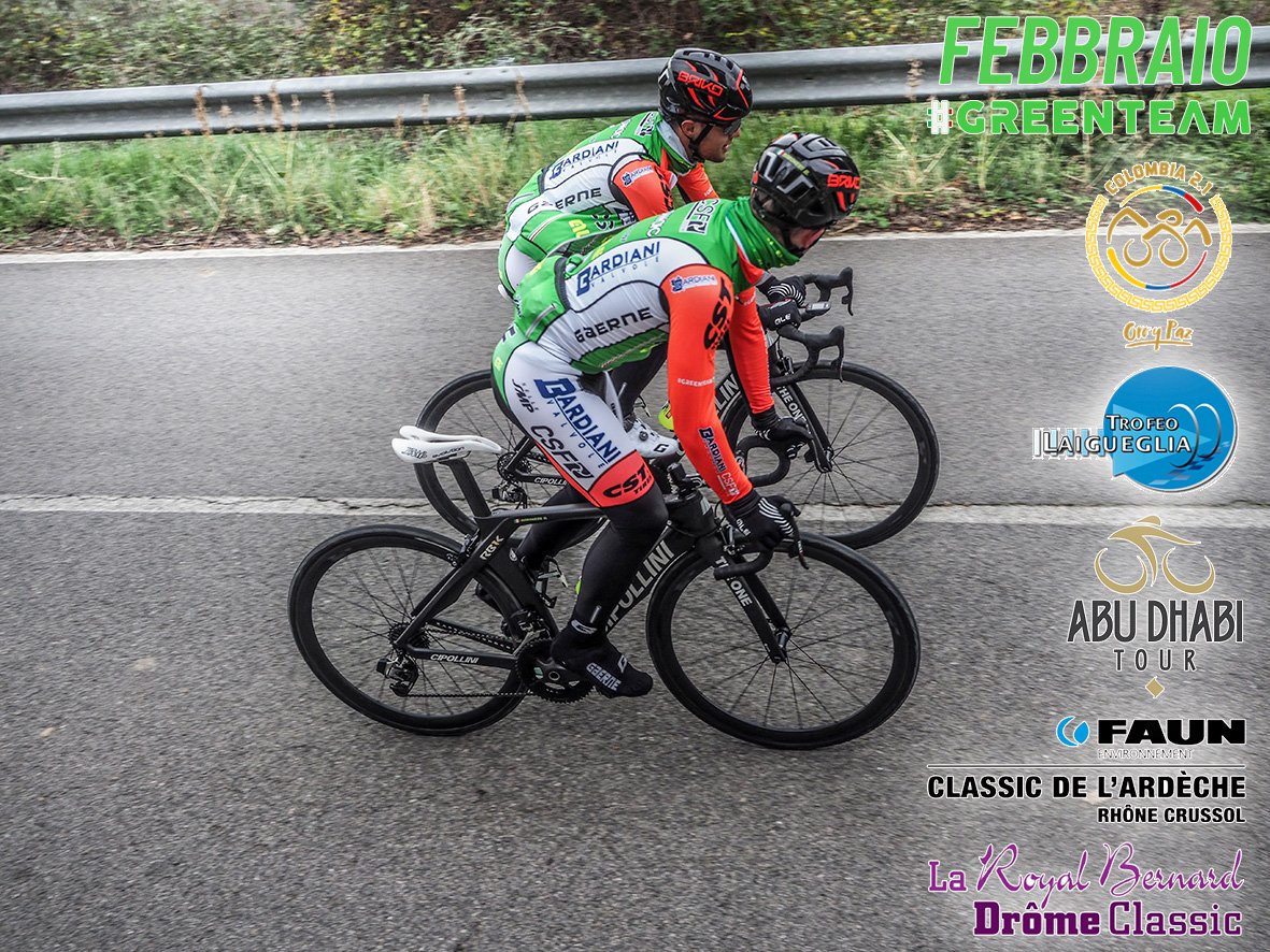 🗓️ Sei gare per la <a href="/Bardiani_CSF/">Bardiani-CSF 7 Saber</a> a febbraio: 
@ColOroyPaz 🇨🇴 
<a href="/il_Laigueglia/">Trofeo Laigueglia</a> 🇮🇹
<a href="/Abu_Dhabi_Tour/">Abu Dhabi Tour</a> 🇦🇪
Classic de l'Ardeche e Drome Classic <a href="/boucles_classic/">Boucles Drôme-Ardèche</a>  🇫🇷