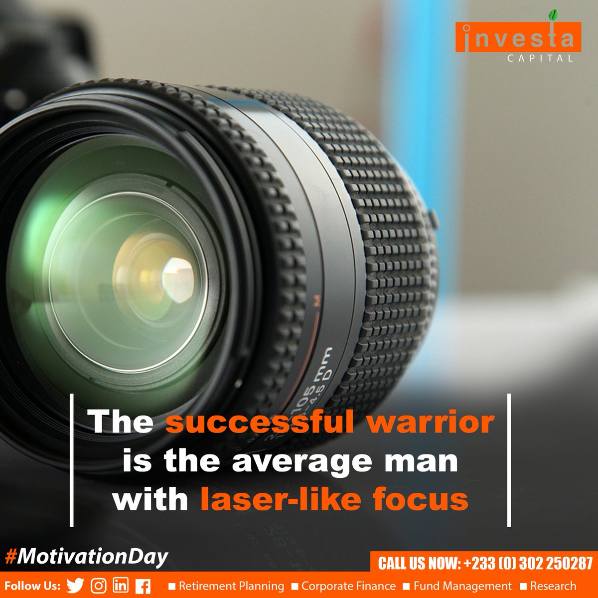 Investa_gh's tweet photo. Focus is Key #InvestaCapital #MotivationDay https://t.co/h6f3gjXVzX