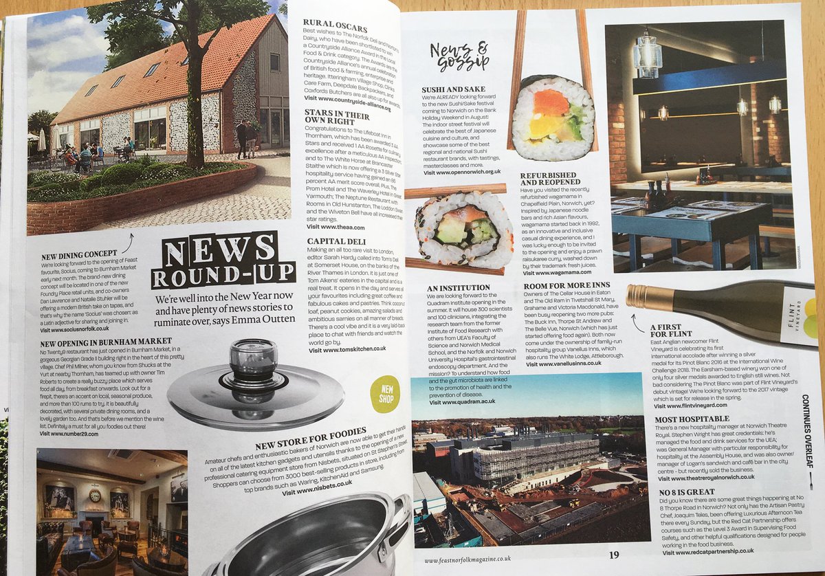 ProudlyNorfolk's tweet photo. A great roundup of Food news in @FeastNorfolk; starting with the exciting news from @sociusnorfolk in Burnham Market, and why @No8ThorpeRoad is GREAT! https://t.co/XxE8mIF1MC