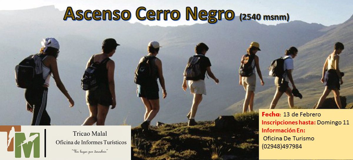 TricaoTur's tweet photo. Este 13 de Febrero nos vamos al Cerro Negro (2540 msnm) para seguir conociendo #TricaoMalal.
Vení a informarte en la Oficina de Informes Turísticos.
Te la Vas a Perder??
#UnLugarPorDescubrir #NorteNeuquino https://t.co/zkKilYeYw7