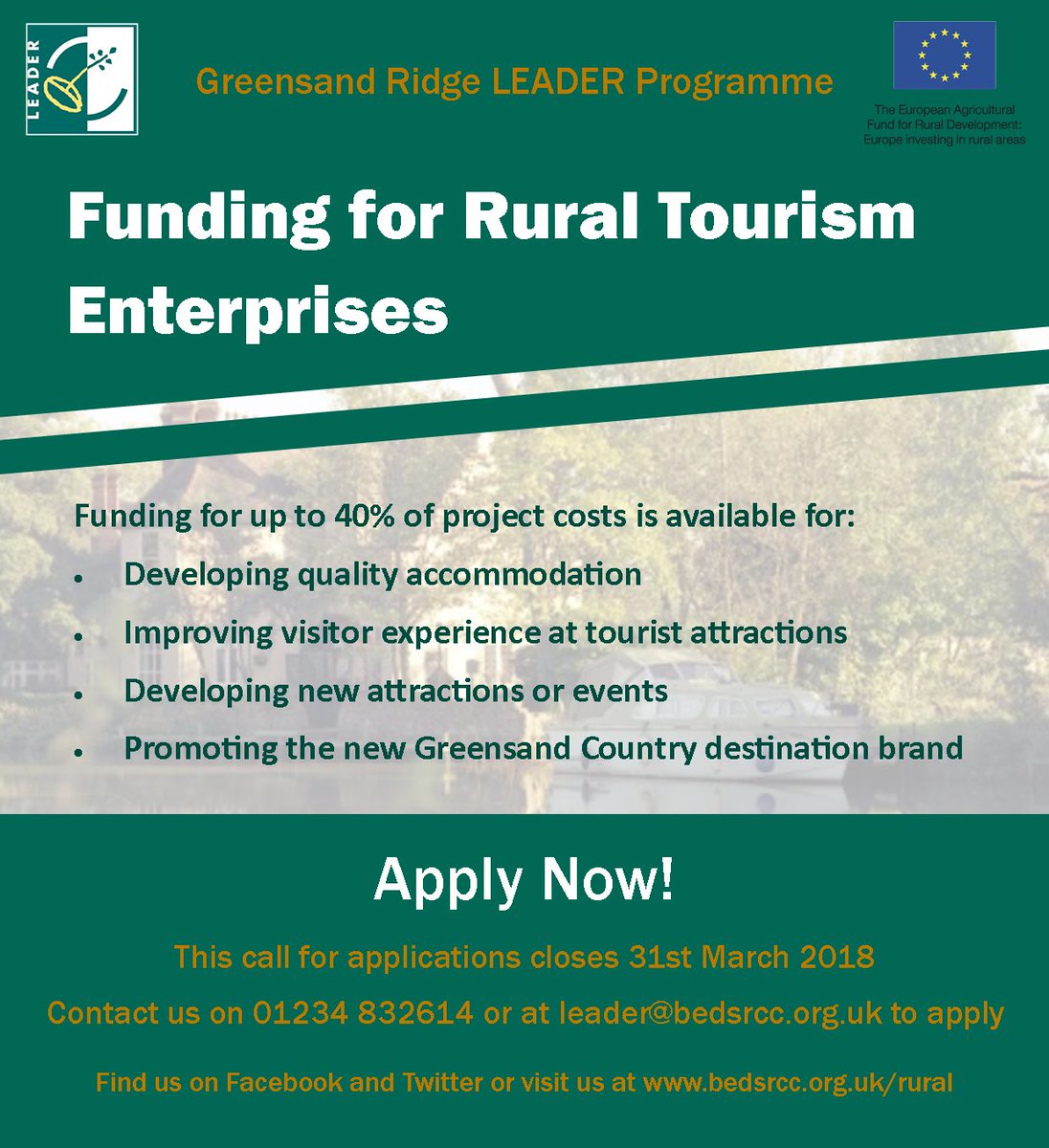 Do you have an idea that could help make the Greensand Ridge a tourist destination? Whether it’s for an attraction or quality accommodation #LEADER could help fund it. #grants #ruralfunding #EUfunding #greensandridge #greensandcountry