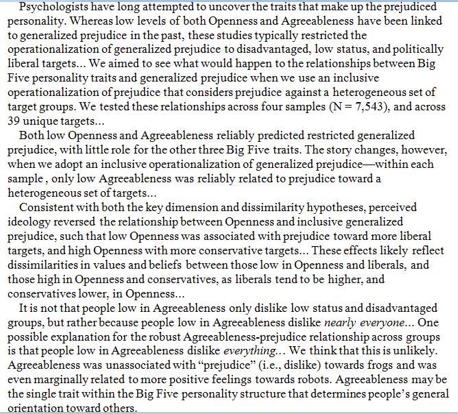 efter skole Lover og forskrifter arv Dr Jordan B Peterson on Twitter: "People low in agreeableness aren't  prejudiced: they dislike everyone equally.... https://t.co/kbJ5ObOOFm" /  Twitter