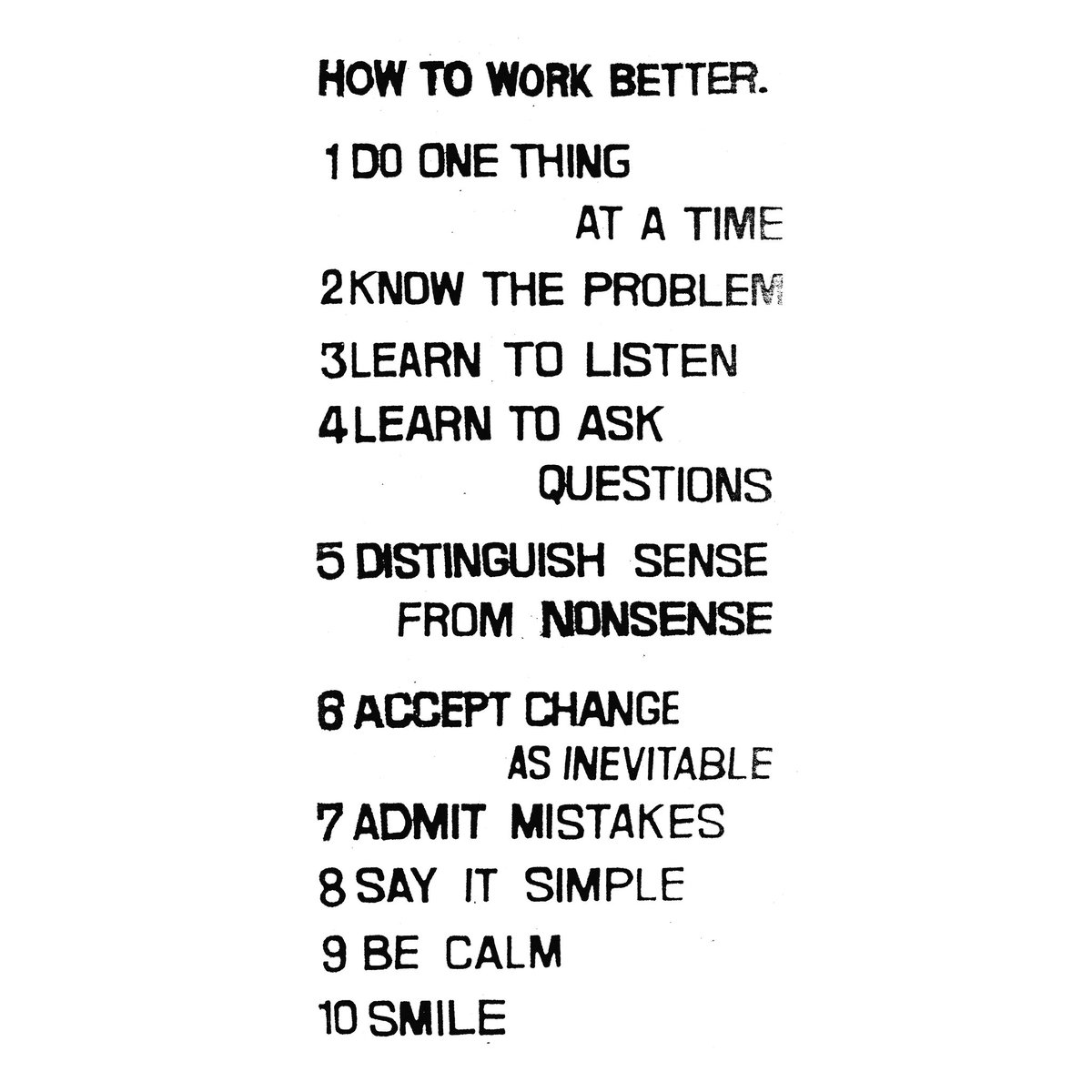 redandcoagency's tweet photo. #todaysinspiration It's Monday! Here's Fischli & Weiss's How to Work Better to jumpstart the week. 👍 #howtoworkbetter #swissart #FischliWeiss #artist https://t.co/lr5LRr9dVt
