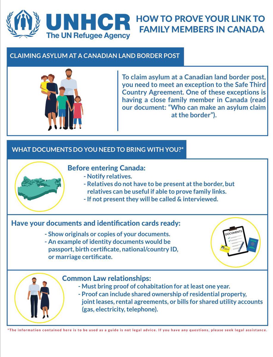 Important information for #asylum seekers/#refugeeclaimants⤵️

1.Making an asylum claim in #Canada

2.Who can make an asylum claim at the border?

3.What happens when you make an asylum claim at the border?

4.How to prove your link to family members in Canada