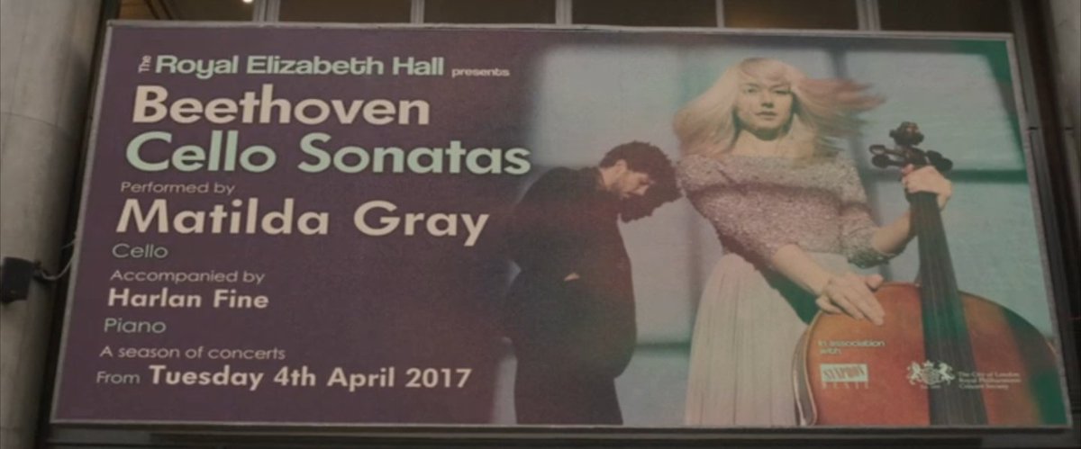 Intriguing - a new BBC thriller, Requiem, about a cellist! But no good hall would advertise a 'season' of Beethoven sonatas like this; the pianist is NOT an accompanist! Another curious detail: she has an old-fashioned cello case. Was that because old cases were known as coffins?