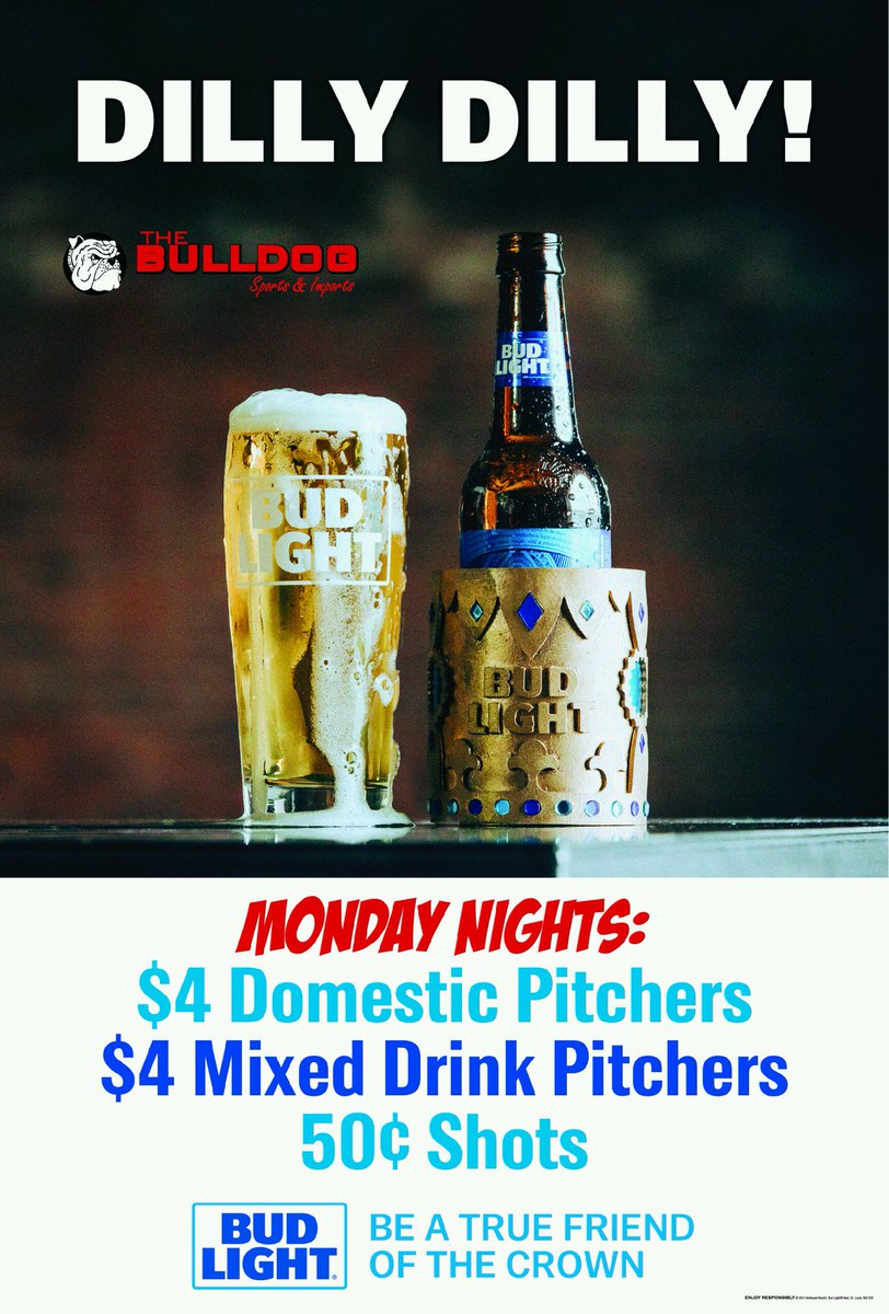 BdogLaf's tweet photo. TONIGHT:

Be one of the first 25 retweets and get a FREE bulldog Mardi Gras shirt. 

(Wear this shirt next Monday for FREE entry)

$4 Mixed Drink Pitchers 
.50 cent shots 
#FREEshirts https://t.co/AEh2D1ut2P