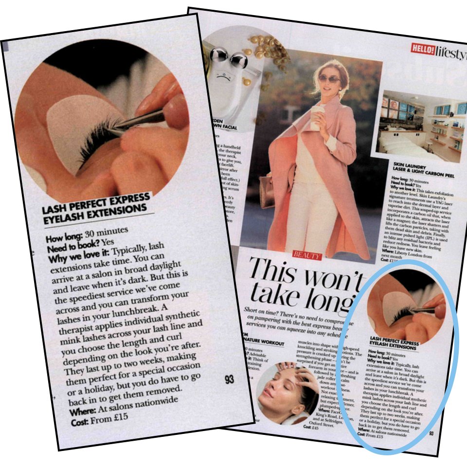 LashPerfect's tweet photo. SPOTTED 🖤 Our Lash Perfect Express treatment in @hellomag
#LPExpress #LashPerfect https://t.co/aU6hRlF1Ah