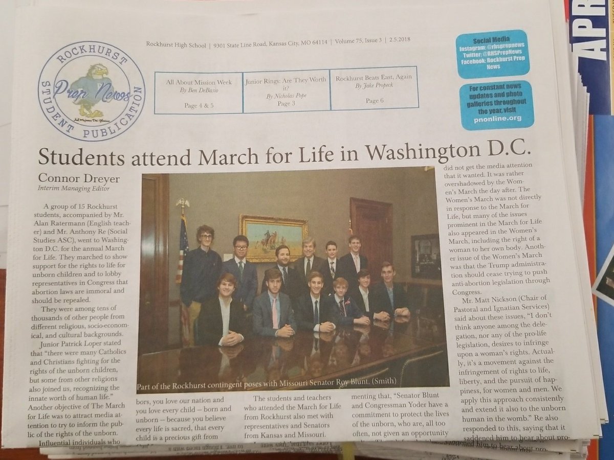 RHSPrepNews's tweet photo. The Mission Week edition of the Prep News is now available! If you didn't get one in homeroom, be sure to stop by the Learning Commons or Barry Commons to check it out. https://t.co/8d6PpoxrlM