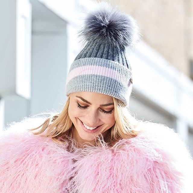 It may be cold outside, but we are snuggled in our cosy angora and cashmere hats teamed with Shearling jacket.