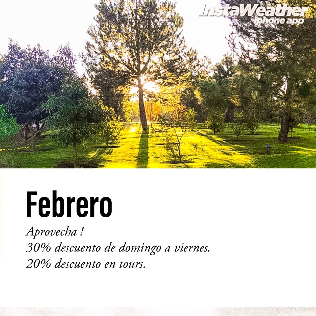 Aprocha en Febrero 30% descuento de domingo a viernes !