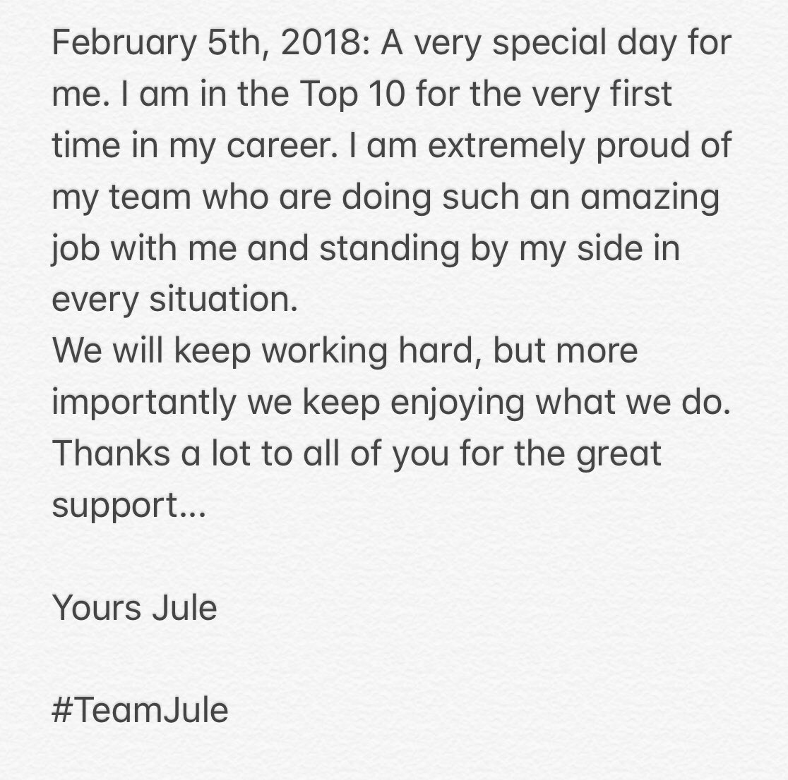 juliagoerges's tweet photo. Top 1️⃣0️⃣ ✅ #teamjule https://t.co/opfl2CUMqc