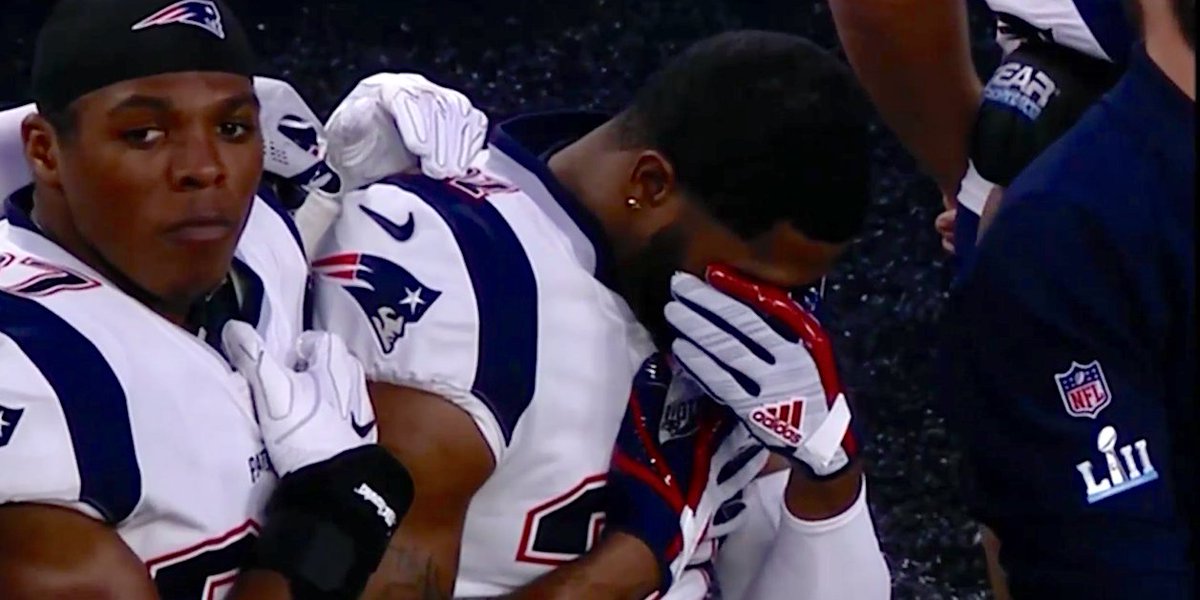 JuniorRodigan's tweet photo. To all the people who WONDER exactly how us #Patriots fans are feeling today ..... here it is in the photo .... 
SMH . 
Congrats #EAGLES, but, the fact is : you didn't beat the FULL team . ..You didn't.
#SuperBowl 
#Eagles 
#MalcolmButler #Butler #Butler21 https://t.co/WN1SIGflZA