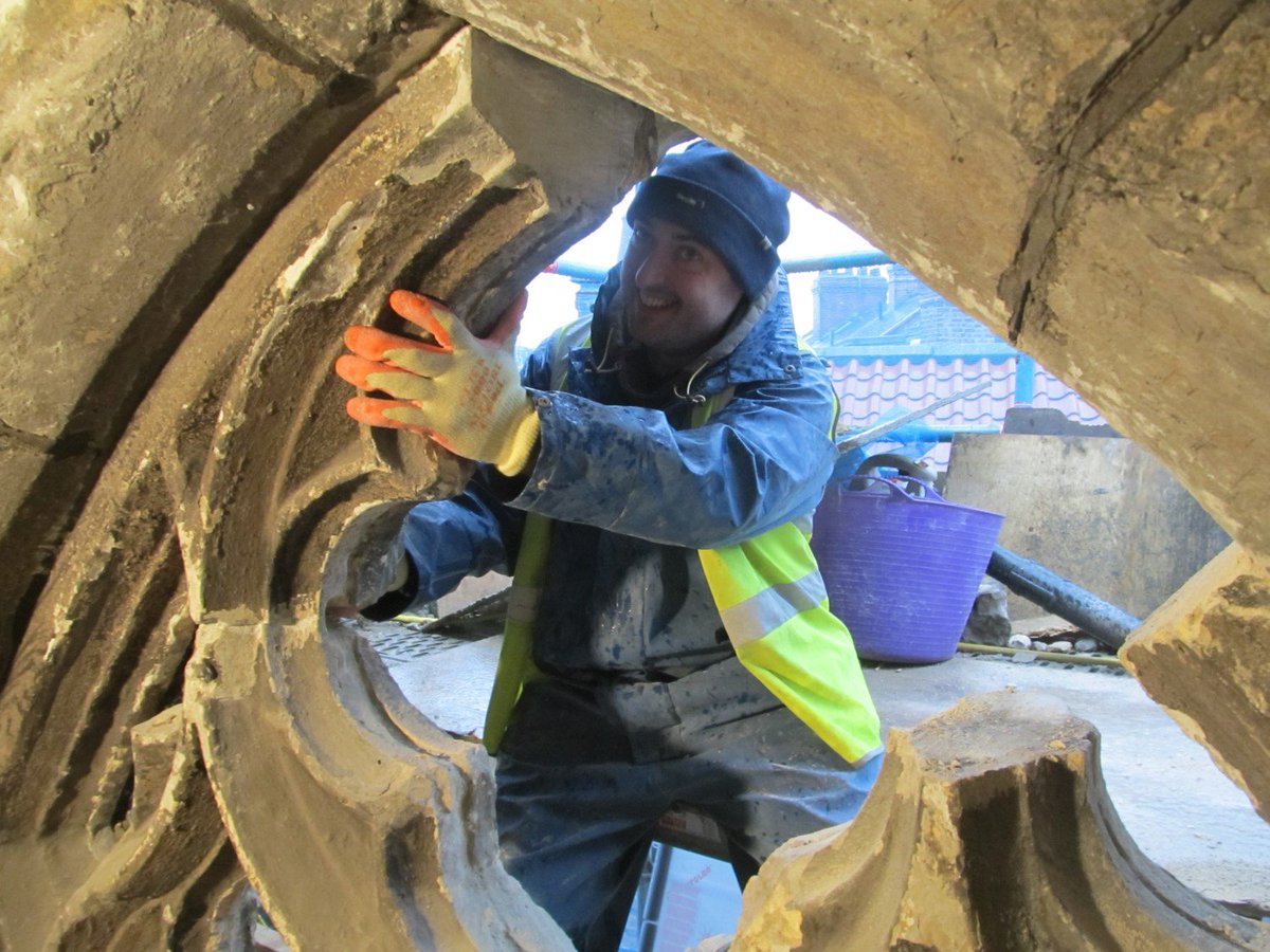Medieval lines- 13c setting-out lines from the tracery pieces of St Deny's Church, York. It is always exciting to see such clear traces of the past.