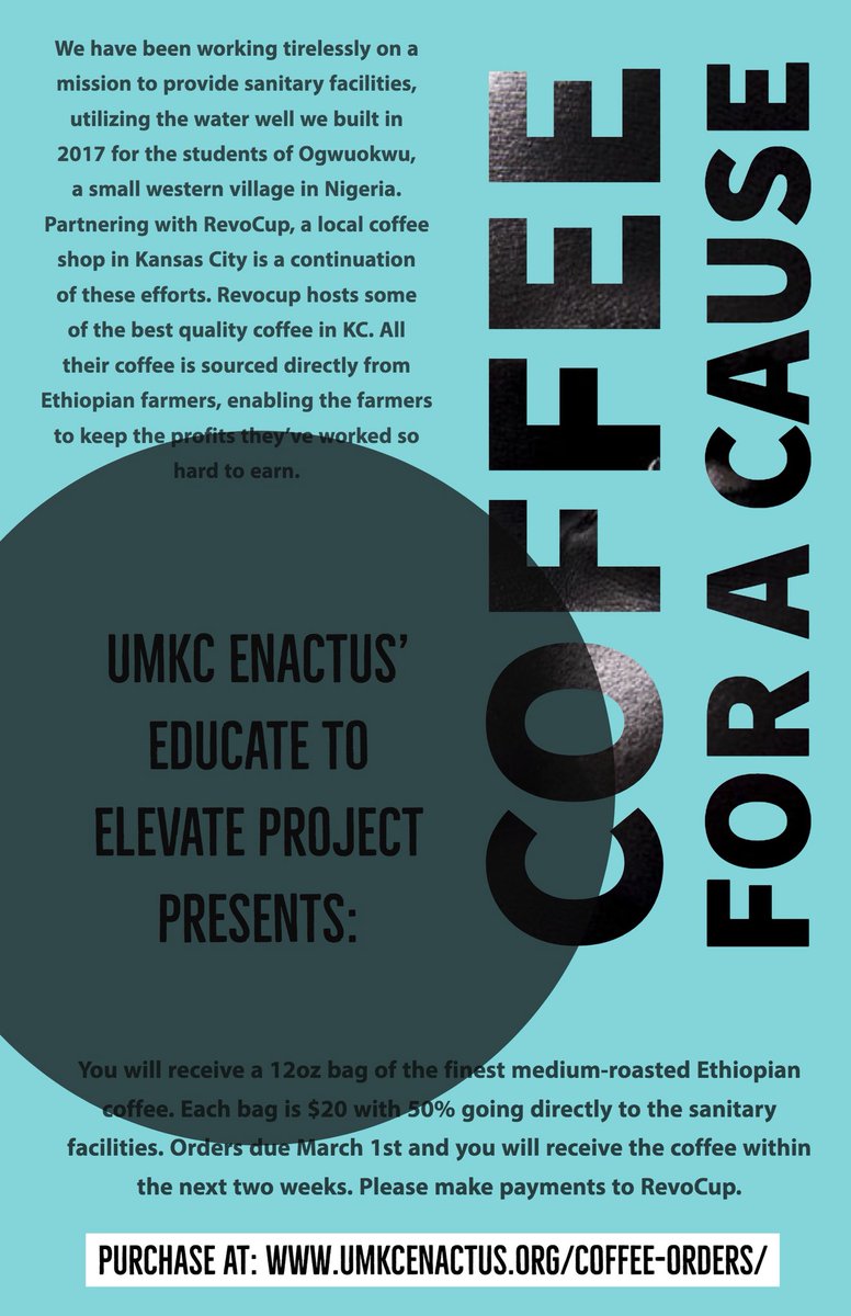 umkcenactus's tweet photo. Buy delicious coffee and change lives! Support our Educate to Elevate project and the children of Ogwuokwu Community School! https://t.co/e7OufR1CFq