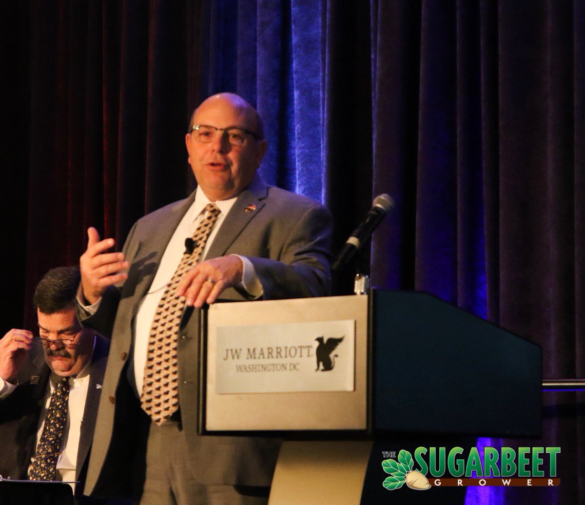 sugarpub's tweet photo. Closing remarks from @ZippyDuvall , president of @FarmBureau: "I want to be the best American Farm Bureau president that the sugarbeet industry has ever had."
The crowd of close to 350 responded with a standing ovation. #ASGA18 https://t.co/y9iLL84yTP