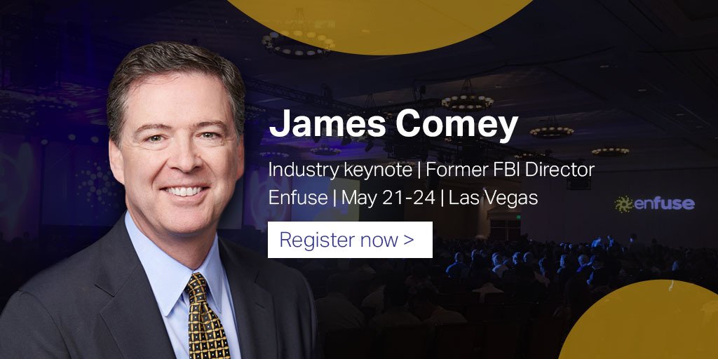 OpenText's tweet photo. OpenText is pleased to announce former FBI Director @Comey as the keynote speaker at #EnfuseCon18. Visit our website to learn more: https://t.co/qG7YpDbZkQ https://t.co/UcH5lvpV67