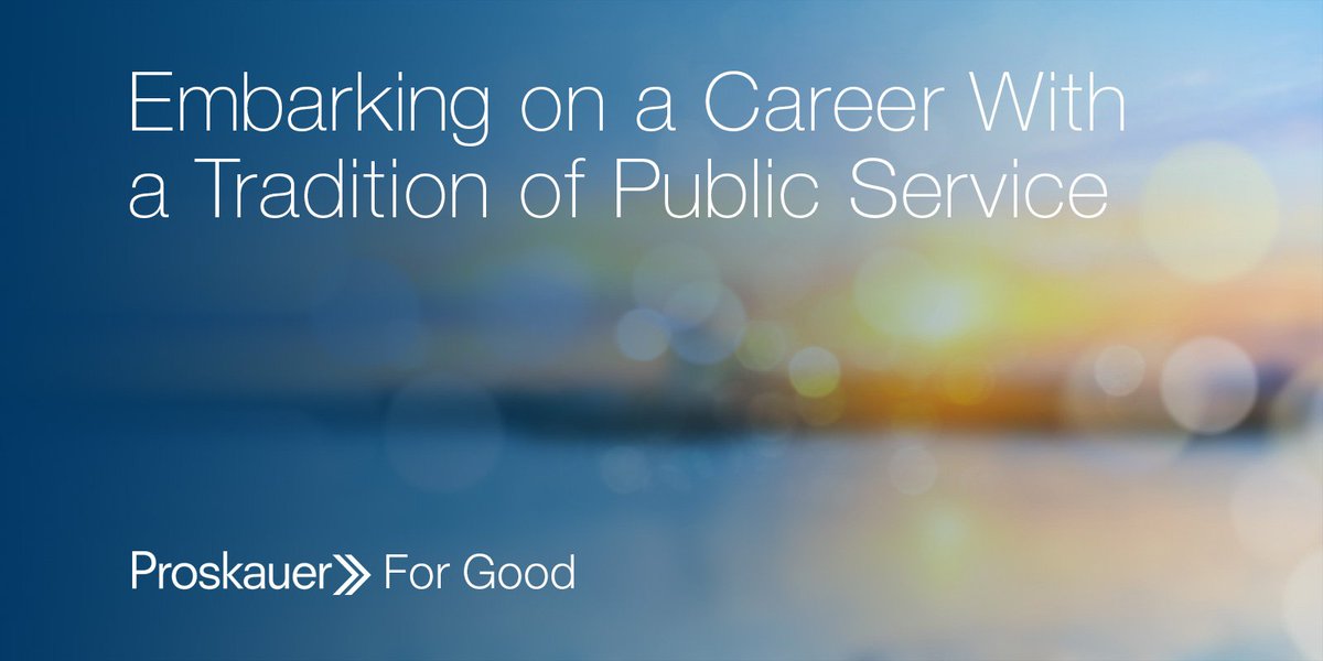 Proskauer4Good's tweet photo. Learn how Proskauer instills the tradition of #publicservice in its lawyers in our latest #ForGood blog post: https://t.co/yWix7FSNDU https://t.co/oG0HTxj4uq