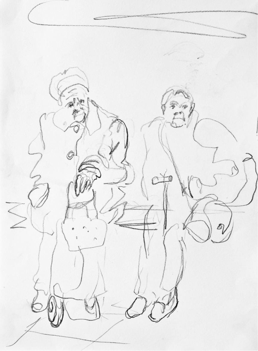 WriteAberdeen's tweet photo. Nae wonder people get ill. If ye dinna hae a disease afore ye get on, ye’ll hae een by the time ye get aff.
#aberdeenoverheard #theshelter #Aberdeen #Doric #Scots #theatre #art #drawing #sketch #verbatim https://t.co/8uildLI3Ab