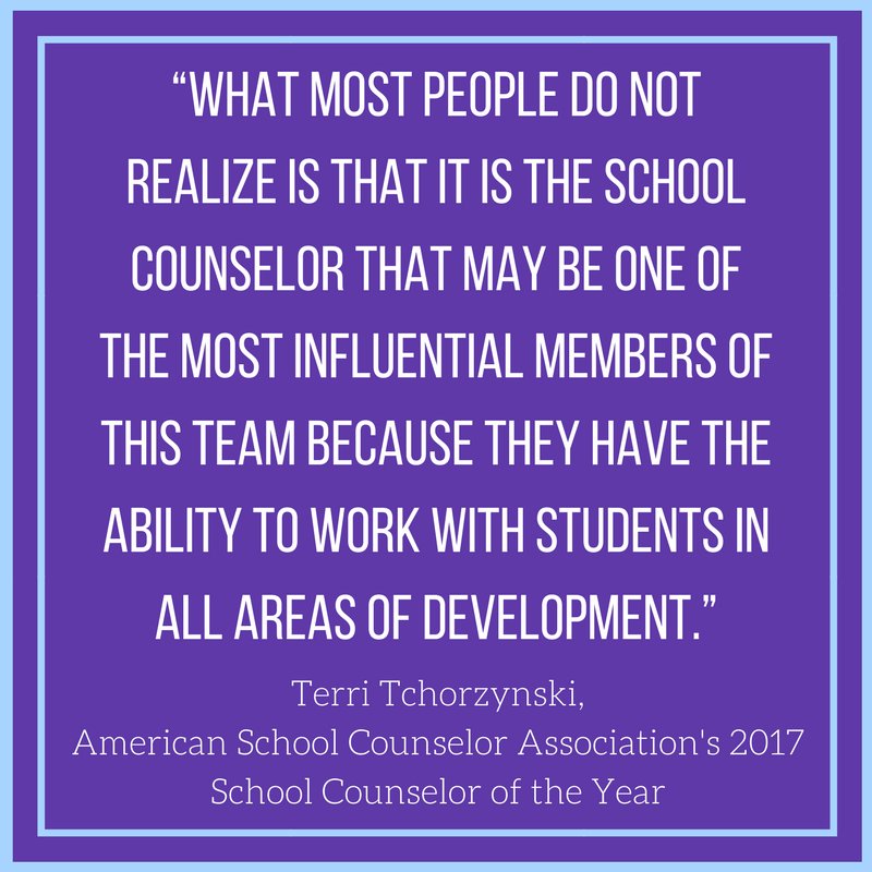 NBCUAcademy's tweet photo. Are you celebrating #NationalSchoolCounselingWeek? It starts today! Kick it off by checking out @ASCAtweets’ 2017 School Counselor of the Year, @ttchorzynski, on the importance of school counselors to students’ success:  https://t.co/7Fe2GBLPDn https://t.co/ooI94HnUcZ