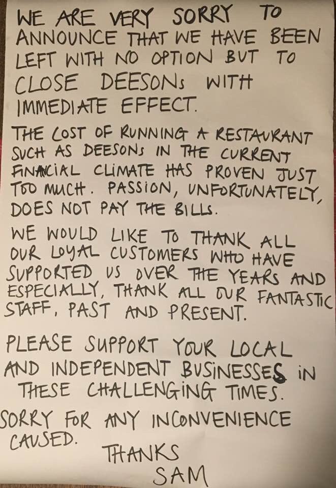 CanterburyGhost's tweet photo. #Very #Sad #news @BBCBreaking @bbcsoutheast @BBCRADIOKENT @VisitKent @EnjoyCanterbury @GoodFoodGuideUK @DeesonsBritish #GoodLuckSam #Deesons @SimonJonesNews https://t.co/sy8SJVloej
