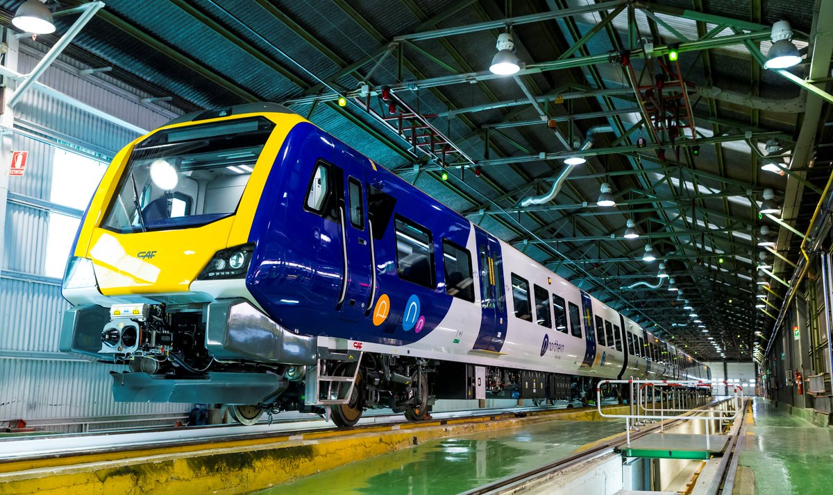 spencerstokestv's tweet photo. 98 brand new trains are about to come to the north of England. They'll be running in Yorkshire later this year. First one already built at a factory in Spain. Full story on @BBCLookNorth @northernassist https://t.co/LWGBqALEgP