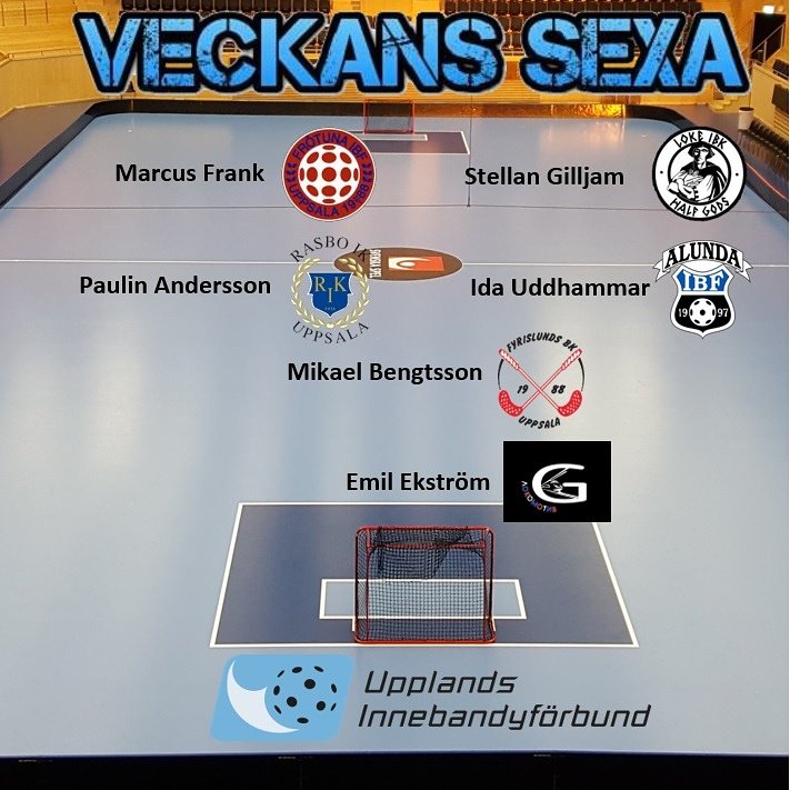 UpplandsIBF's tweet photo. Veckans sexa v.6! #uibf #Veckanssexa #innebandy https://t.co/O2XnxUE4yc
