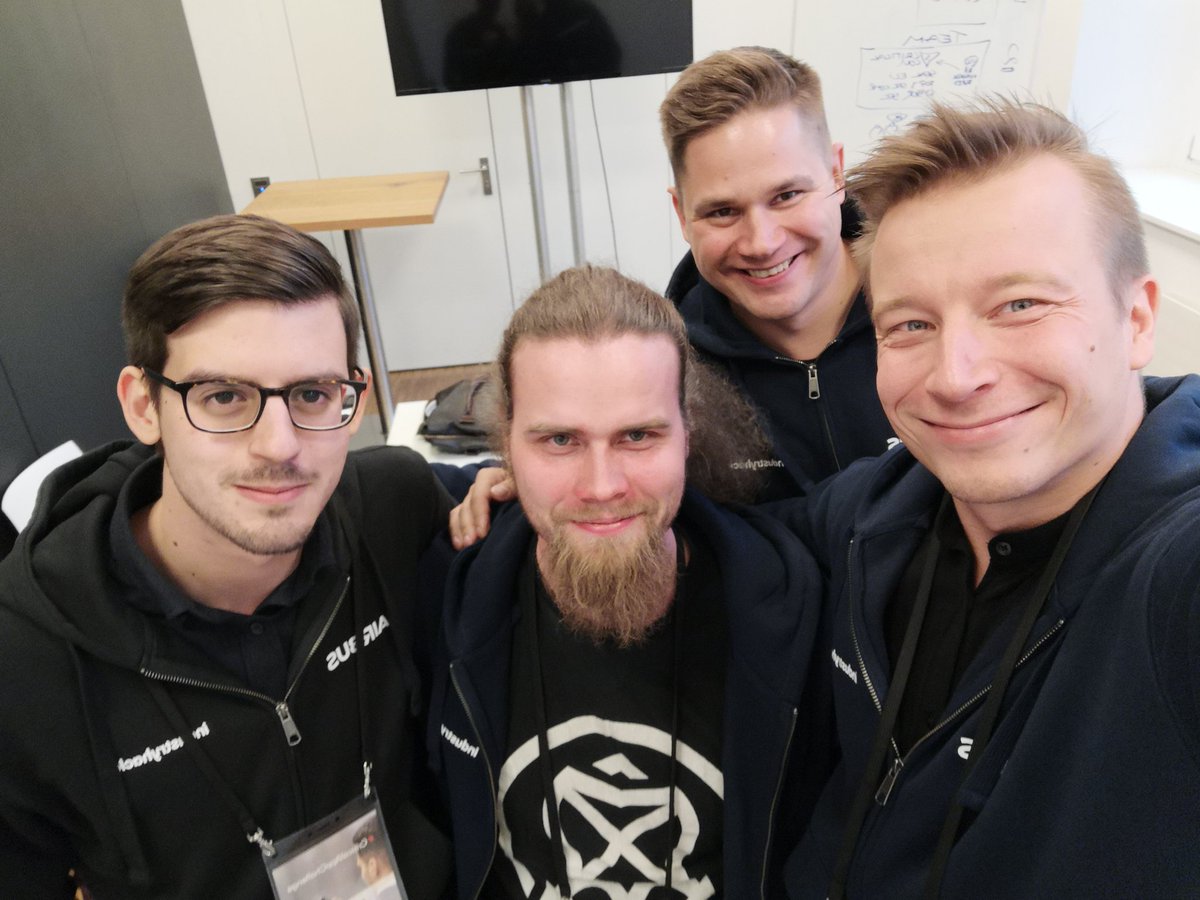 secapp_fi's tweet photo. Thanks @SecureSols and @industryhack_ for a great #criticalappchallenge in #Munich. Our #Secapp team @drkariaho @JJLehtinen @Ohravaara + Marcel from Airbus got our #critical comm app working on #nexgen #Dabat combining #TETRA and #LTE! #ProfessionalApps #connectingprofessionals https://t.co/Cb2sT2SCH8