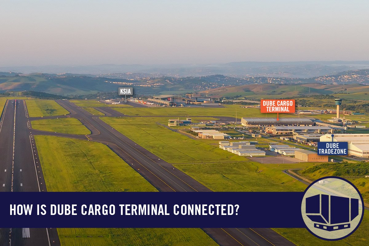 DubeTradePort's tweet photo. #DubeCargoTerminal is connected via:
• Direct link to @kingshakaint (airside), connected to 700+ destinations worldwide;
• Direct link to freight forwarders at #DubeTradeZone (landside); and
• Strategic location between #DurbanHarbour and #RichardsBayHarbour. https://t.co/KmBvaqZYUp