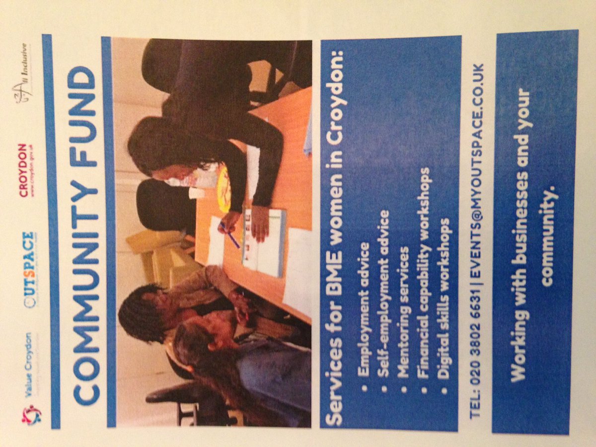 CroydonVA (@croydonva) on Twitter photo <a href="/MyOutSpace/">My OutSpace</a> talking about their employment & self-employment advice, financial capability for BME #croydon women at the Community Fund event <a href="/MyOutSpace/">My OutSpace</a> talking about their employment & self-employment advice, financial capability for BME #croydon women at the Community Fund event