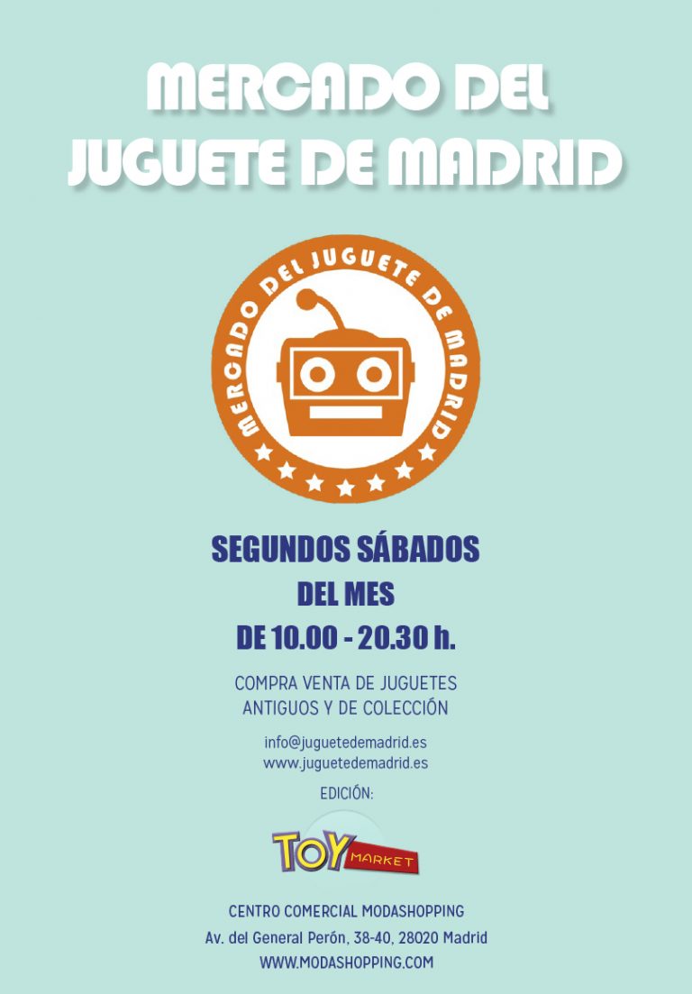 Moda_Shopping's tweet image. Este sábado vuelve el Mercado del @JuguetedeMadrid , una feria con más de 30 expositores con todo tipo de juguetes antiguos y de colección. La entrada y las 3 primeras horas de parking son gratuitas.