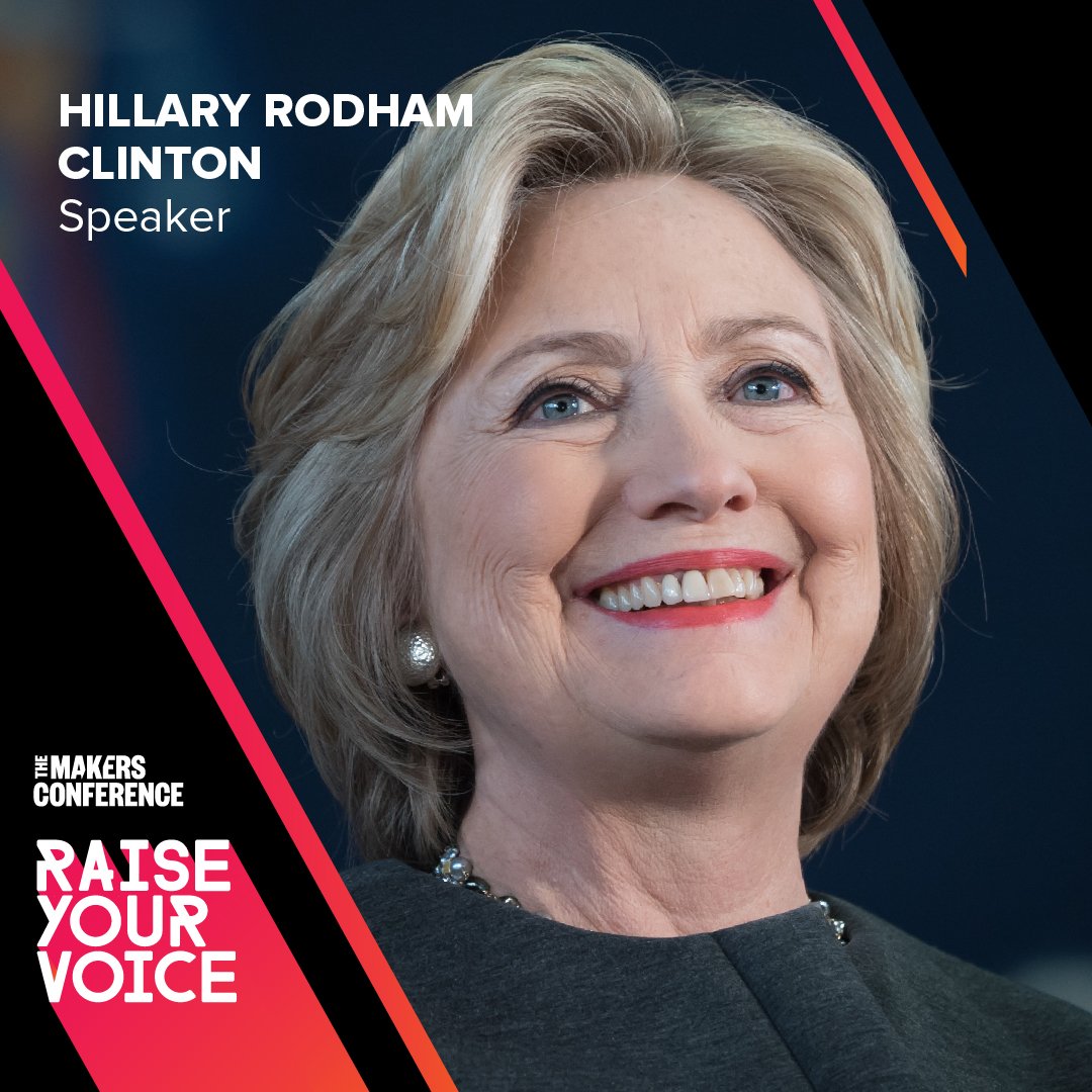 We are THRILLED to announce that <a href="/HillaryClinton/">Hillary Clinton</a> will join the <a href="/MAKERSwomen/">MAKERS</a> Conference via live stream from NY, Weds 2/7 at 2:30pm ET/11:30am PT. Former Secretary of State will join fearless leaders &amp; trailblazers to make real change happen.#raiseyourvoice goo.gl/3fiypS