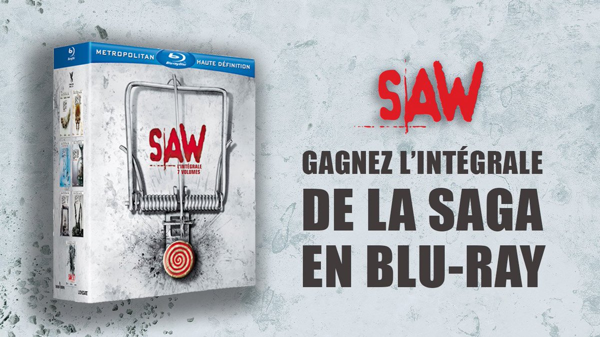 Metropolitan_Fr's tweet photo. Pour patienter jusqu’à la sortie de #Jigsaw…
[CONCOURS] RT + Follow pour remporter l’une des 10 intégrales de la saga #SAW en Blu-Ray ! https://t.co/xb3LGhV2ts