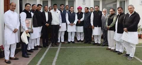 Today meeting with @OfficeOfRG after clean sweep of BJP in rajasthan By Poll election.@avinashINC <a href="/avinashpandeinc/">Avinash Pande</a> <a href="/Tarunkcongress/">Tarun Kumar INC</a> <a href="/drcpjoshi/">Dr. C.P. Joshi</a> <a href="/RaghusharmaINC/">Dr. Raghu Sharma</a> 
<a href="/SachinPilot/">Sachin Pilot</a>