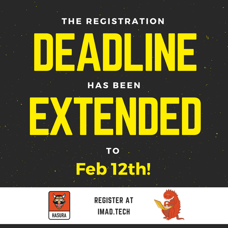 Big News! The IMAD registration deadline has been extended to Feb 12th🎉 🎉  Sign up at goo.gl/xksPCr #learntocode #learnprogramming