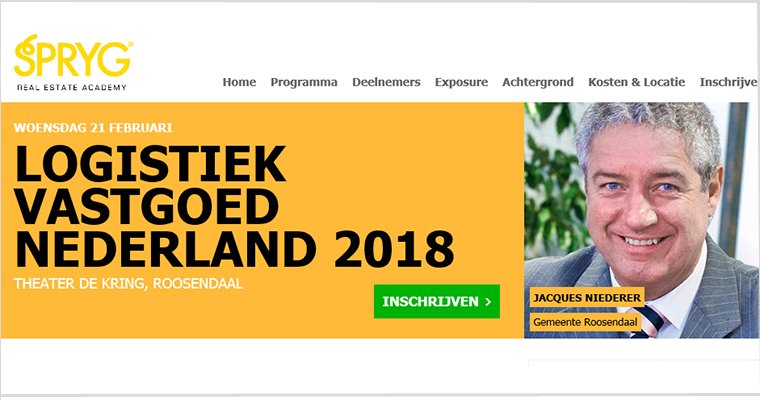 <a href="/CONNECTED_WB/">CONNECTED W-Brabant</a> is hoofdsponsor van 'Logistiek Vastgoed Nederland 2018'. burgemeester Niederer <a href="/gem_roosendaal/">Gemeente Roosendaal</a>, bestuurlijk trekker #WestBrabantse #logistiek is één van de sprekers bit.ly/2sbXgah