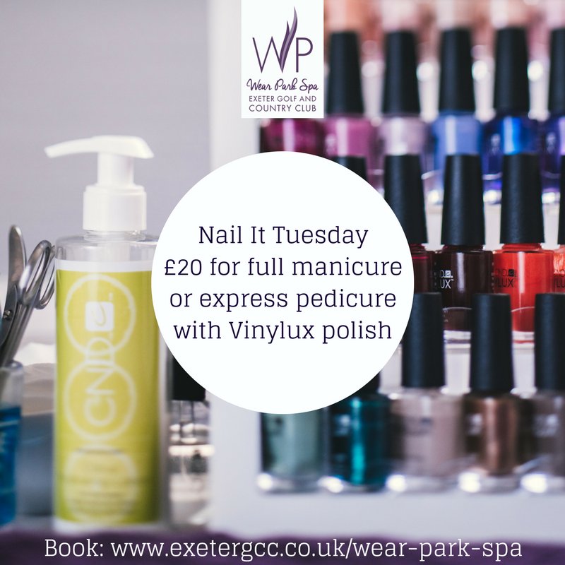 WearParkSpa's tweet photo. Freshen up your nails with a full manicure or pedicure for just £20 every Tuesday!https://t.co/FvakUAXQym https://t.co/wFeA1sD6te