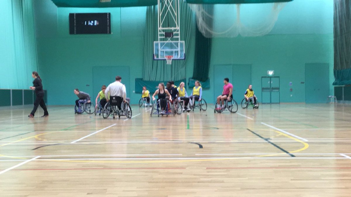 nadiaSRES's tweet photo. Great session today on playing sport with a disability. My shoulders are so sore and I cannot believe I managed to save my fingers from breaking in btw the wheel spokes!#wheelchairbball  #uonsport https://t.co/fxWj5ilSsN
