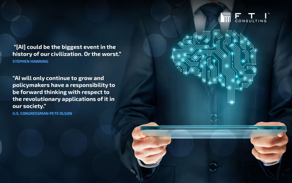 FTIconsultingEU's tweet photo. How are governments responding to #ArtificialIntelligence? FTIConsulting's #AI taskforce provides a review of global policies (EU, USA, China, APAC &amp; Middle East) and recommendations for the right regulatory approach https://t.co/0DPliNplLx https://t.co/s5HbCLsPqU