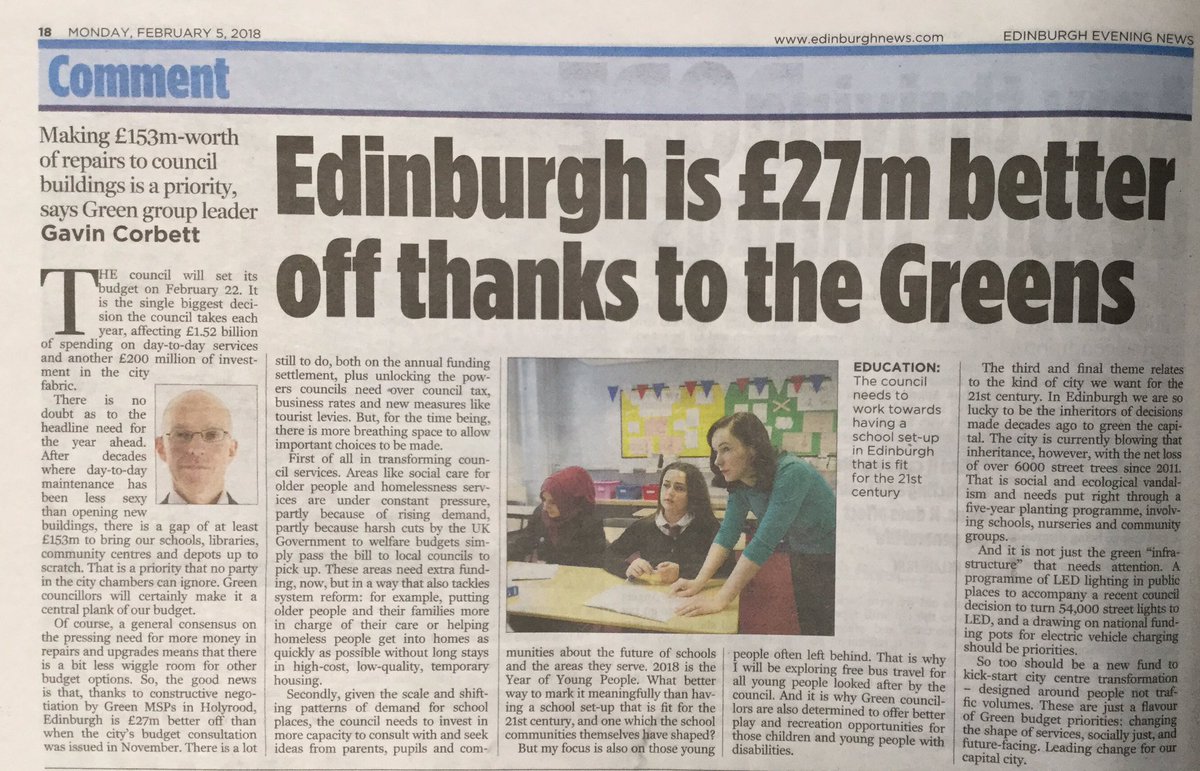 Green budget choices in today's Evening News wp.me/pYG8L-2R9