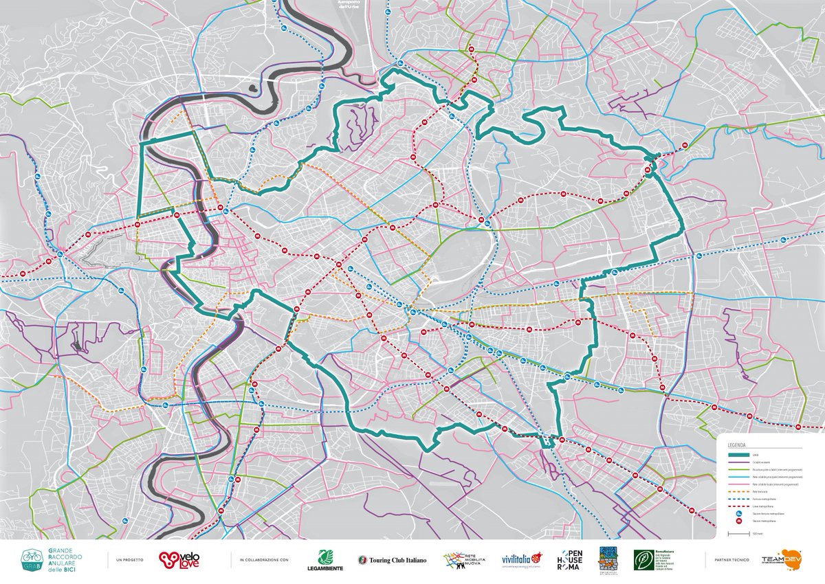GRAB_Roma's tweet photo. @rosciablu @rio_vela @GoBeeBikeIT Il punto d'arrivo del progetto GRAB dei cittadini è questo: il Raccordo Anulare Ciclabile di una fitta rete di percorsi per chi pedala. #fattibene.
Il GRAB è alternativa alla Roma delle auto e del traffico, non certo alla Roma dei pedoni, dei pedali, dei pendolari e del TPL https://t.co/U1XqEcltXa