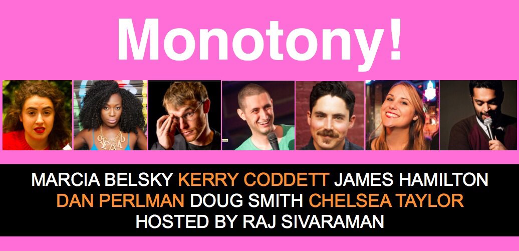 Monotonyshow's tweet photo. No better way to spend a boring Valentine’s day weekend than with a few dull comedians! Monotony! Feb 16! At 9 PM at @caveatnyc! https://t.co/RJkATgSMPN