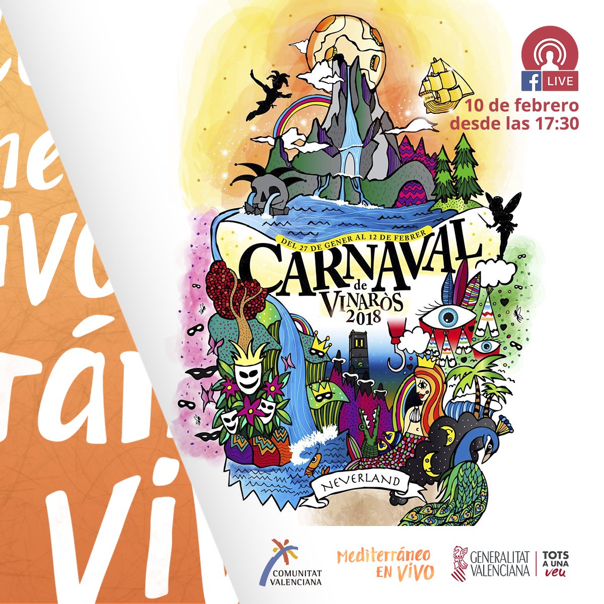 c_valenciana's tweet photo. ¡No te pierdas la retransmisión en streaming del Desfile de Carnaval de Vinaròs! Síguelo en directo desde nuestra Fanpage este sábado 10 de febrero #FBLive #MediterráneoEnVivo https://t.co/Lf4vWQvmhl