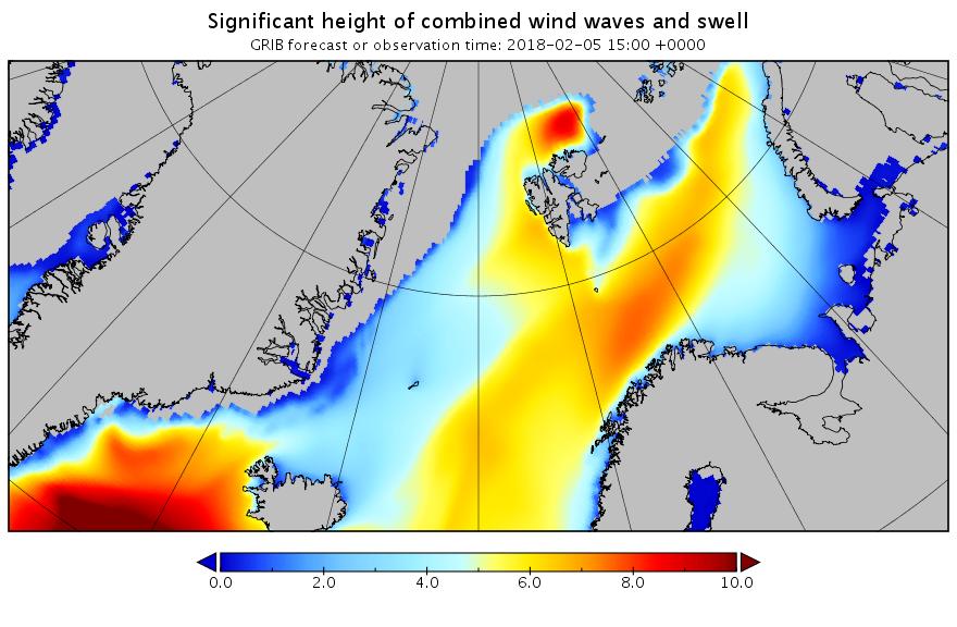 GreatWhiteCon's tweet image. The current #FramStrait cyclone seems to have bottomed out at 952 hPa:

GreatWhiteCon.info/2018/02/the-fe…

The worst of the waves reach the #SeaIce edge later today.