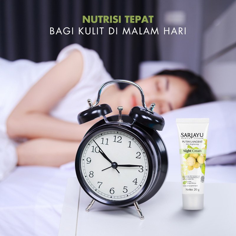 Sariayu_MT's tweet photo. Kurang tidur dan stres dapat mengakibatkan kulitmu mengalami penuaan lebih cepat. Yuk, atur waktu tidurmu dan gunakan Sariayu #PutihLangsat Night Cream sebelum tidur agar kulitmu tetap ternutrisi di malam hari. #AsliCerahIndonesia https://t.co/SCBB5zWpsk