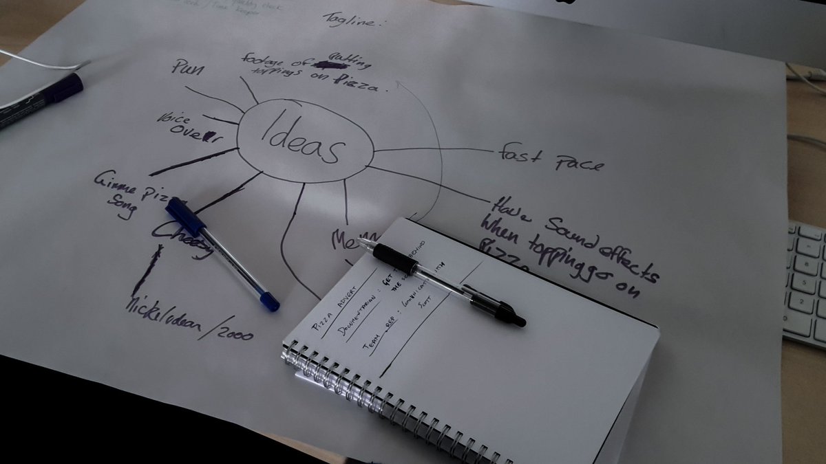 j_dzialas's tweet image. Generating ideas with the team for an advert for @tasteatbcot pizza. First advertising project for #bcotad. Gonna start filming soon.