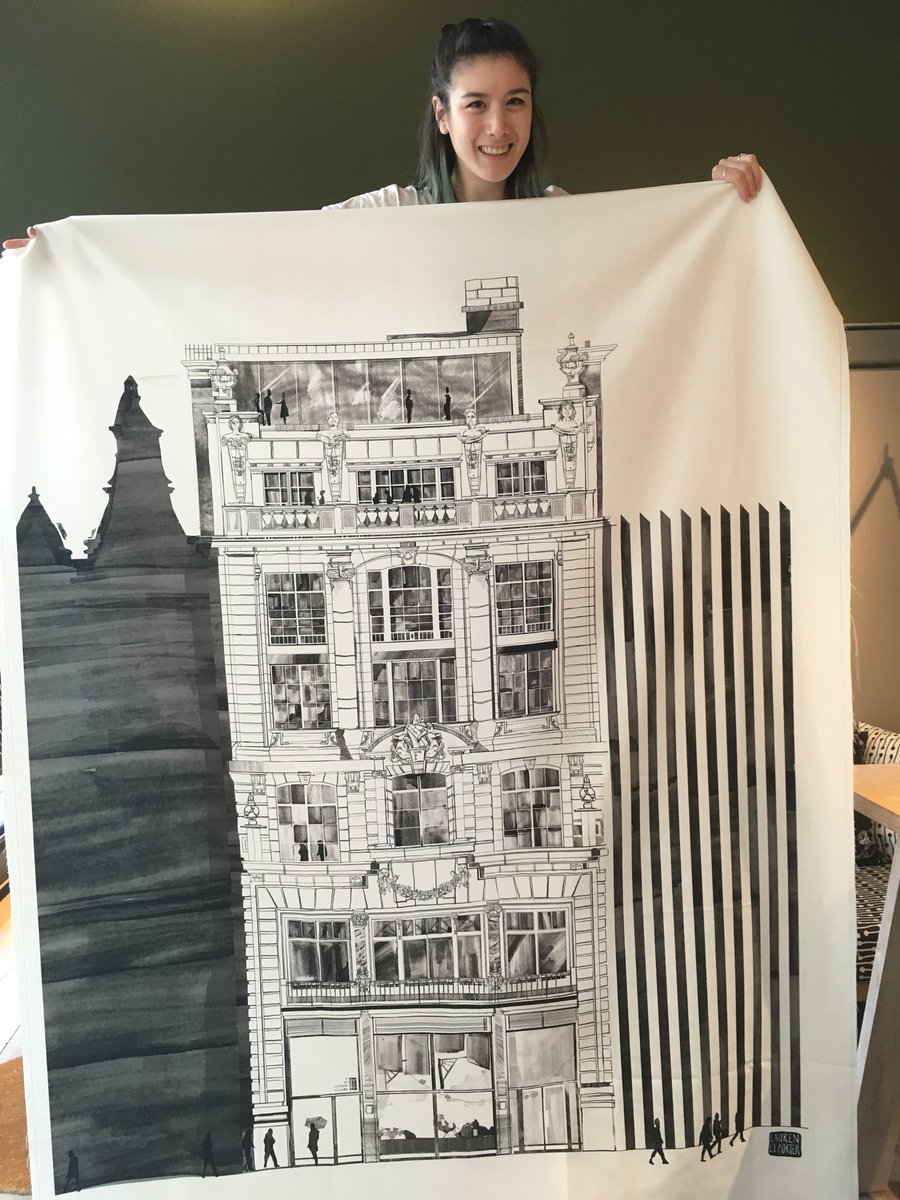 Wearing my new giant drawing of 3 st Andrew square. So pleased with the quality, ta <a href="/contradouk/">Contrado</a> !